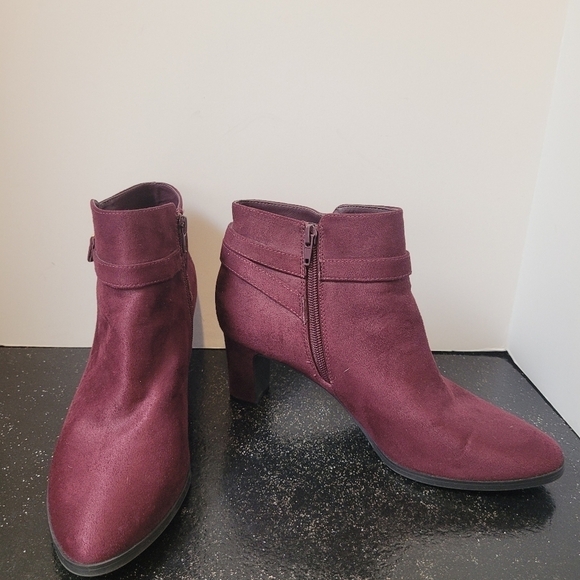 Charter Club Burgundy Boots - Picture 1 of 7